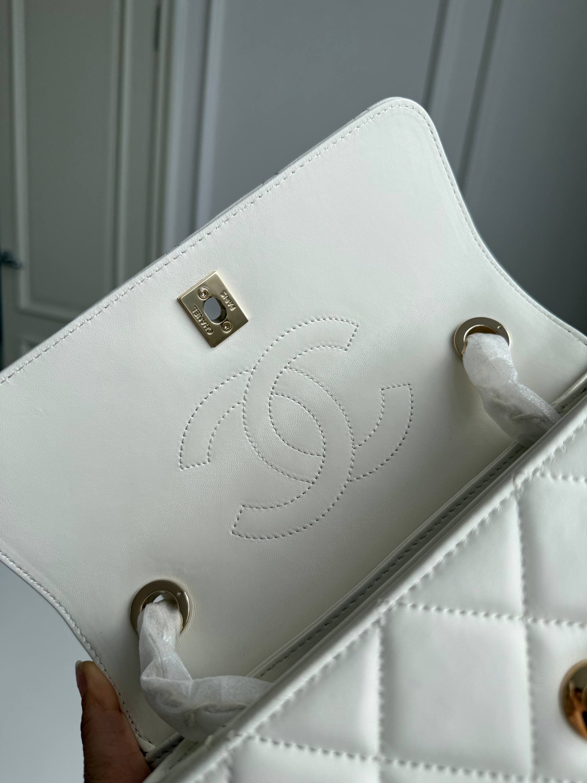 Chanel Trendy CC Top Handle Flap Bag with Crystal Turnlock