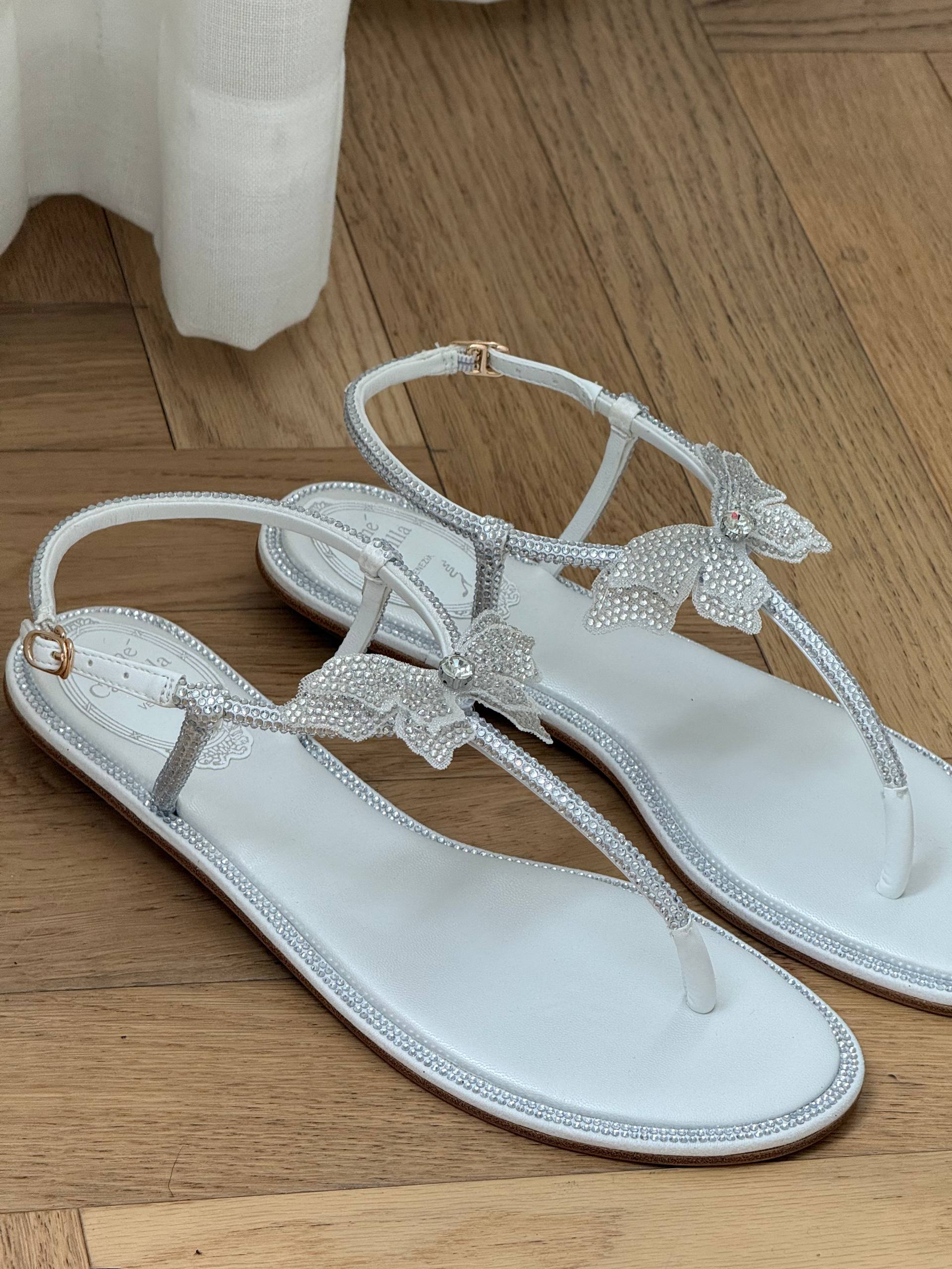 Rene Caovilla Butterfly Crystal Sandals