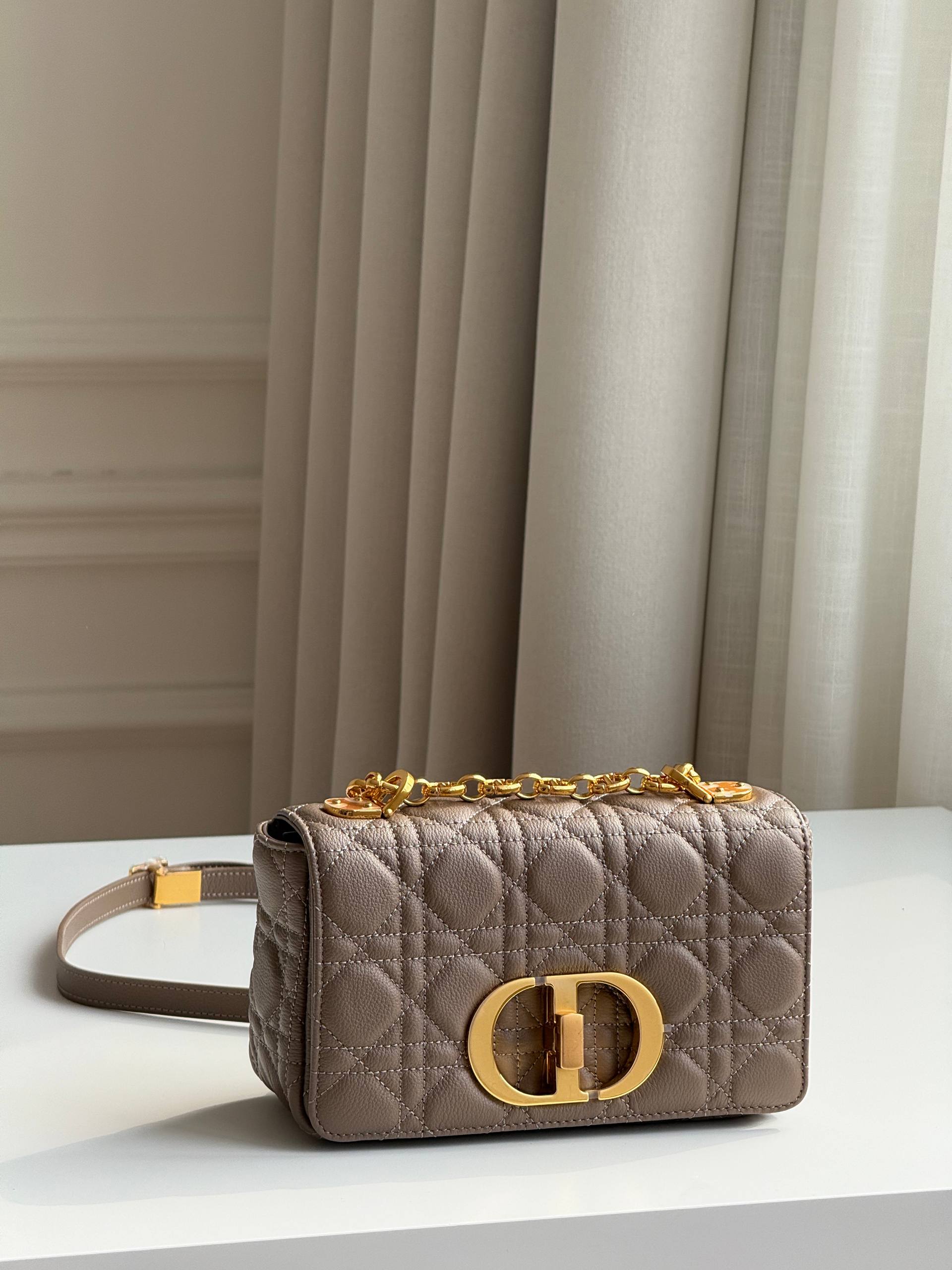Dior Caro Cannage Quilted Calfskin Shoulder Bag