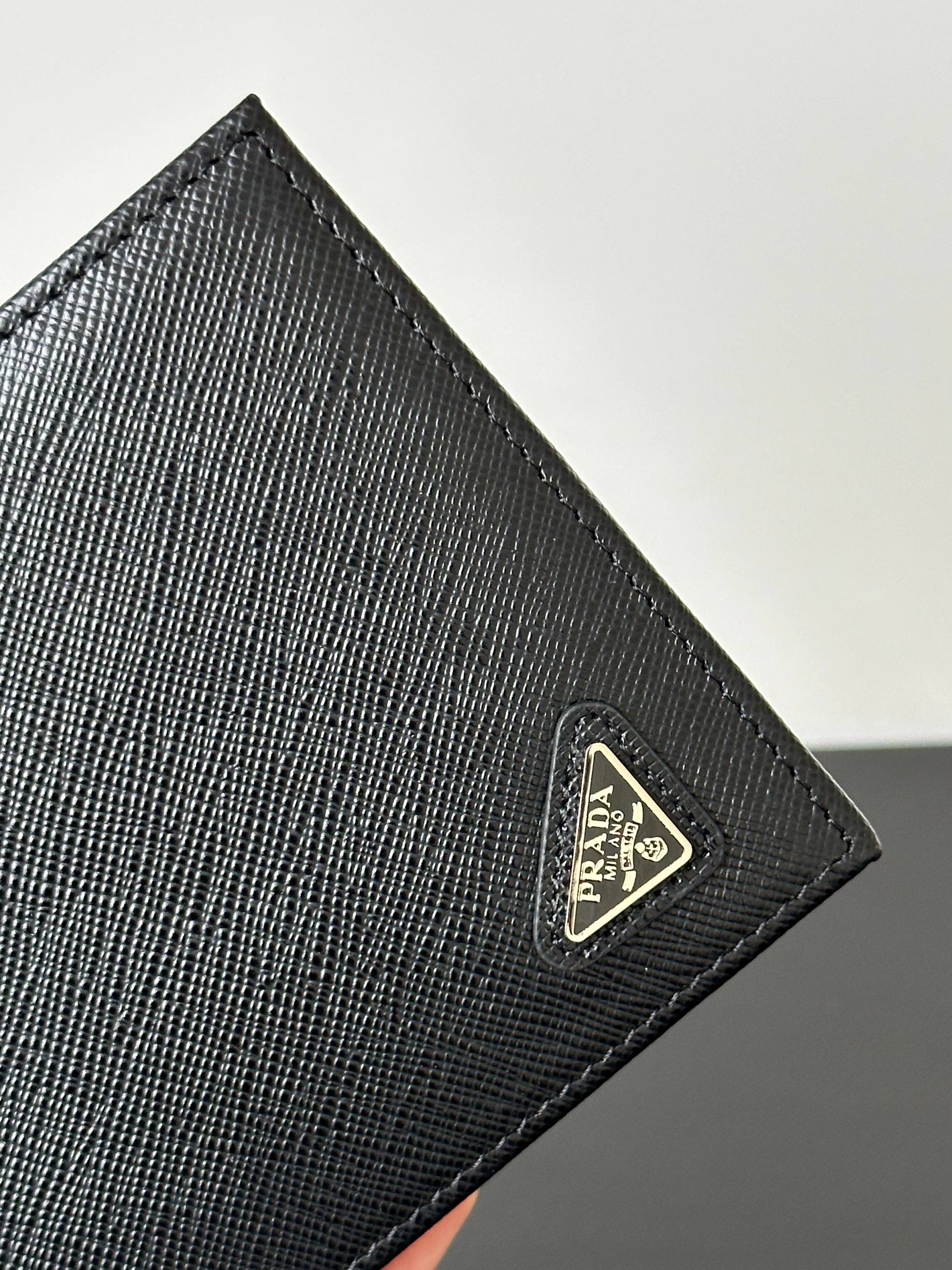 Prada Saffiano Triangle Logo Men's Bifold Wallet