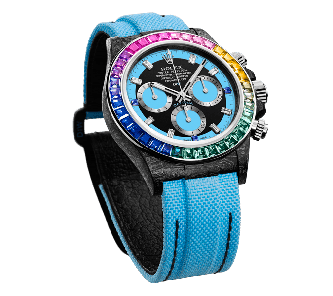 ROLEX Diw Daytona carbon rainbow blue 40mm carbon【1:1 Replica】