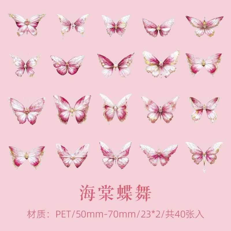 1089 Cuiyu Butterfly Dream Series PET Stickers