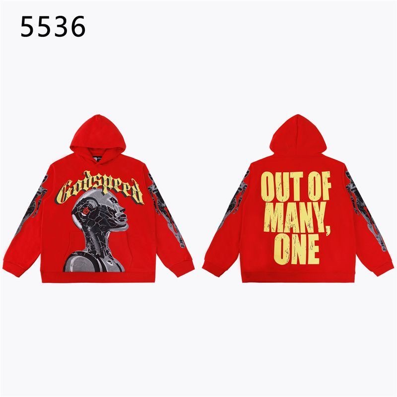 Godspeed letter pattern printed hoodie rock street hip-hop couple looped sweatshirt