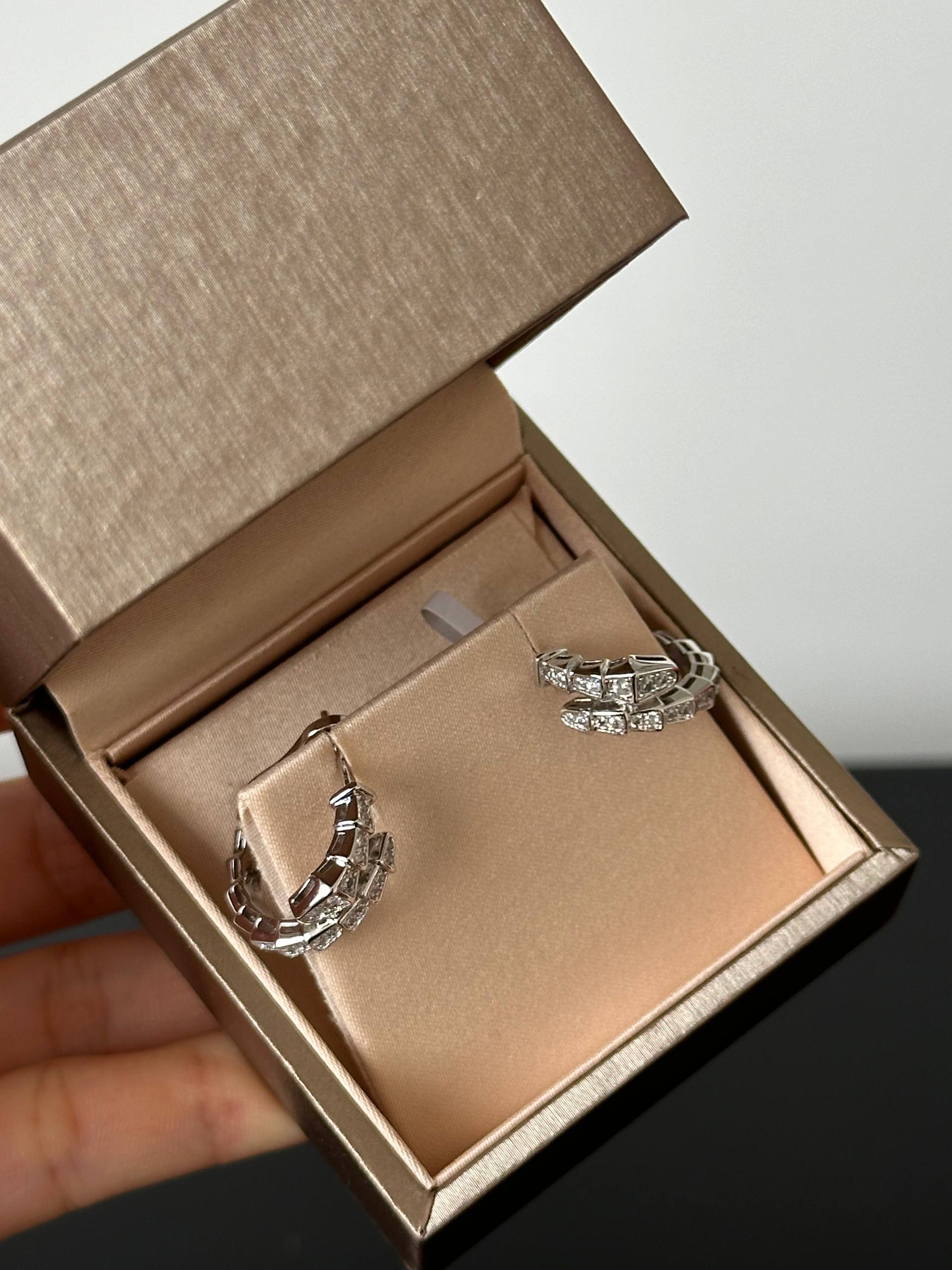 Bvlgari Serpenti Viper Diamond Hoop Earrings