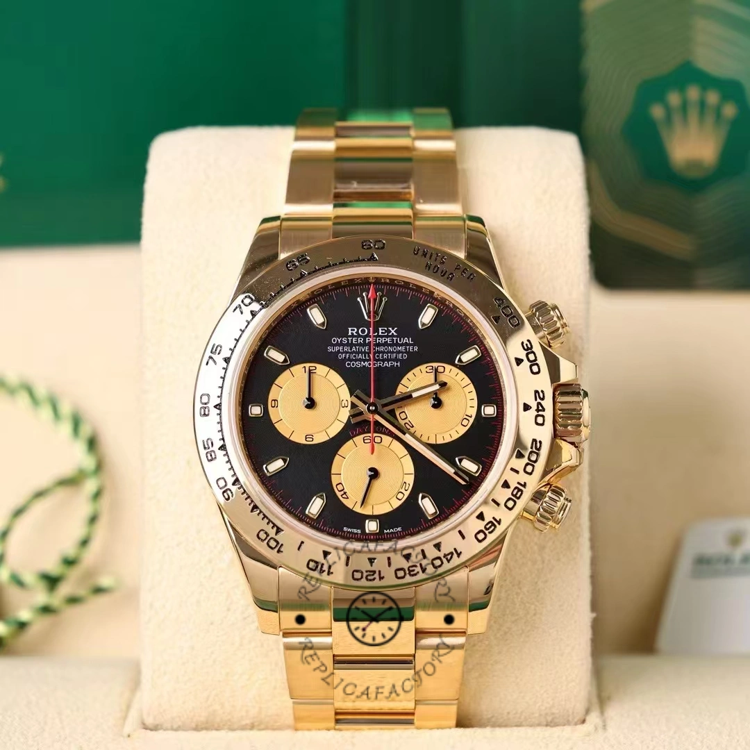 Rolex Daytona 116508 Yellow Gold Black Dial 40MM Mens Replica Watch