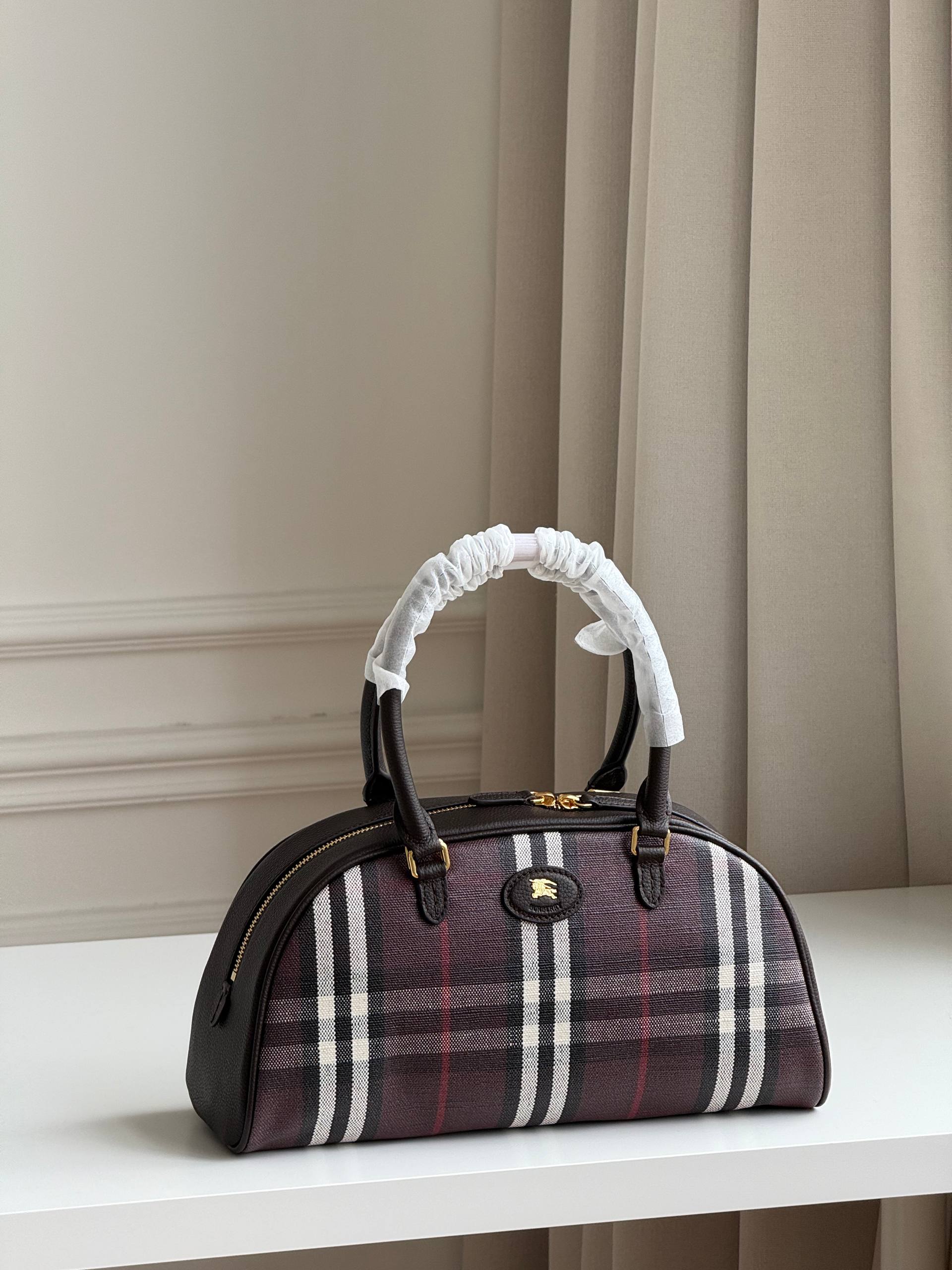 Burberry Highlands Check Bowling Bag
