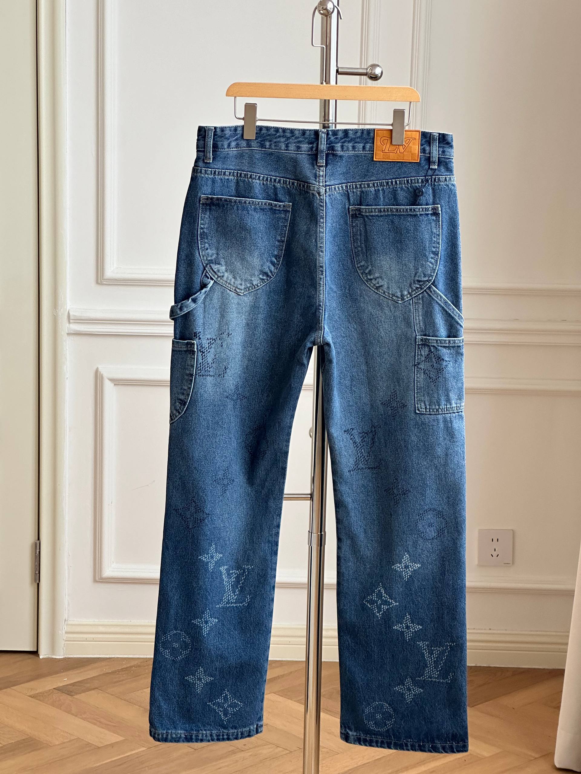 Louis Vuitton Monogram Laser-Etched Carpenter Jeans