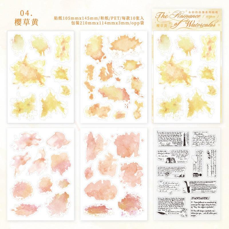 1177 PET Sticker Pack Watercolour Romance Collection