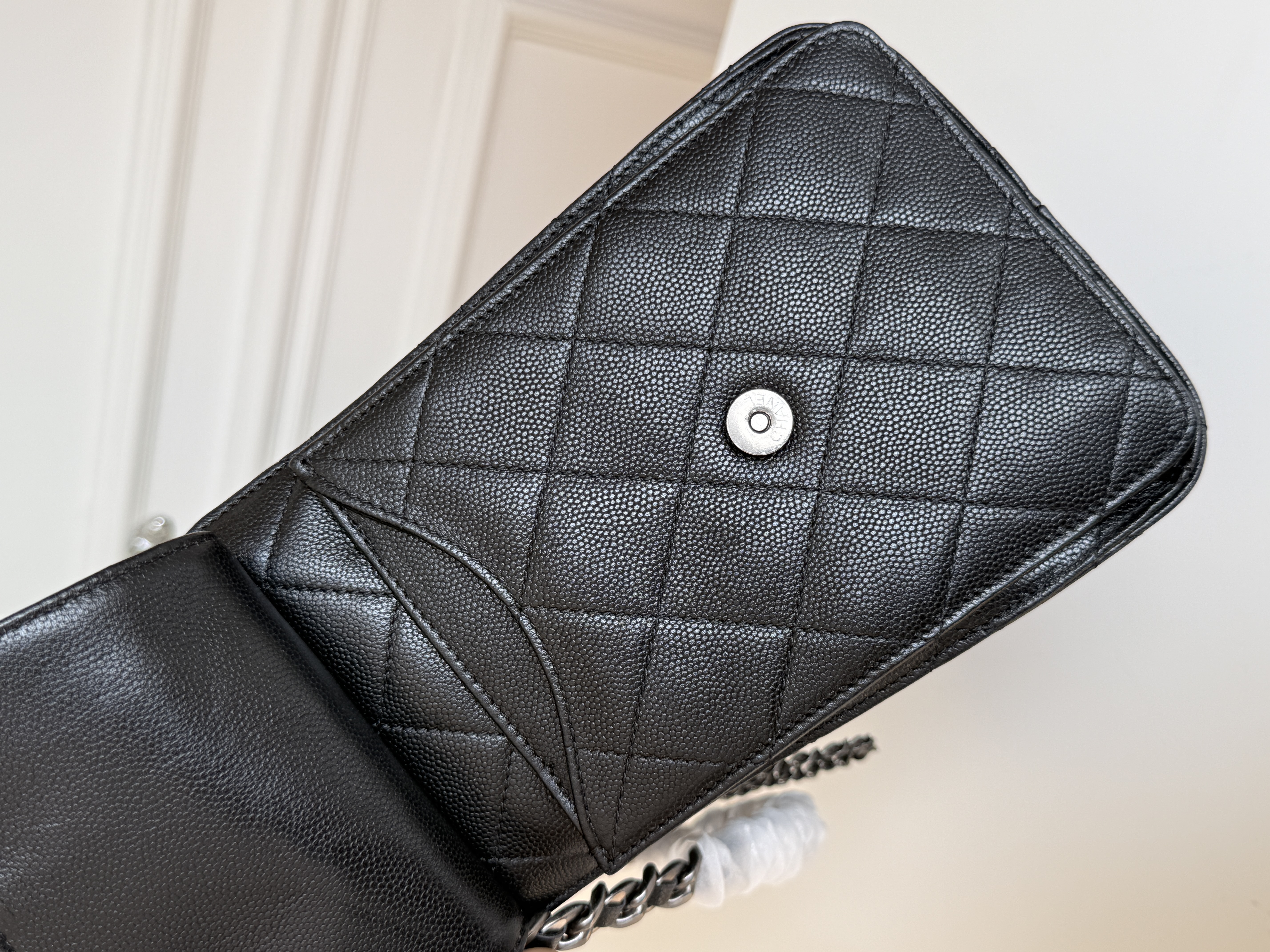 Chanel Caviar Quilted Drawstring Chain Bucket Backpack