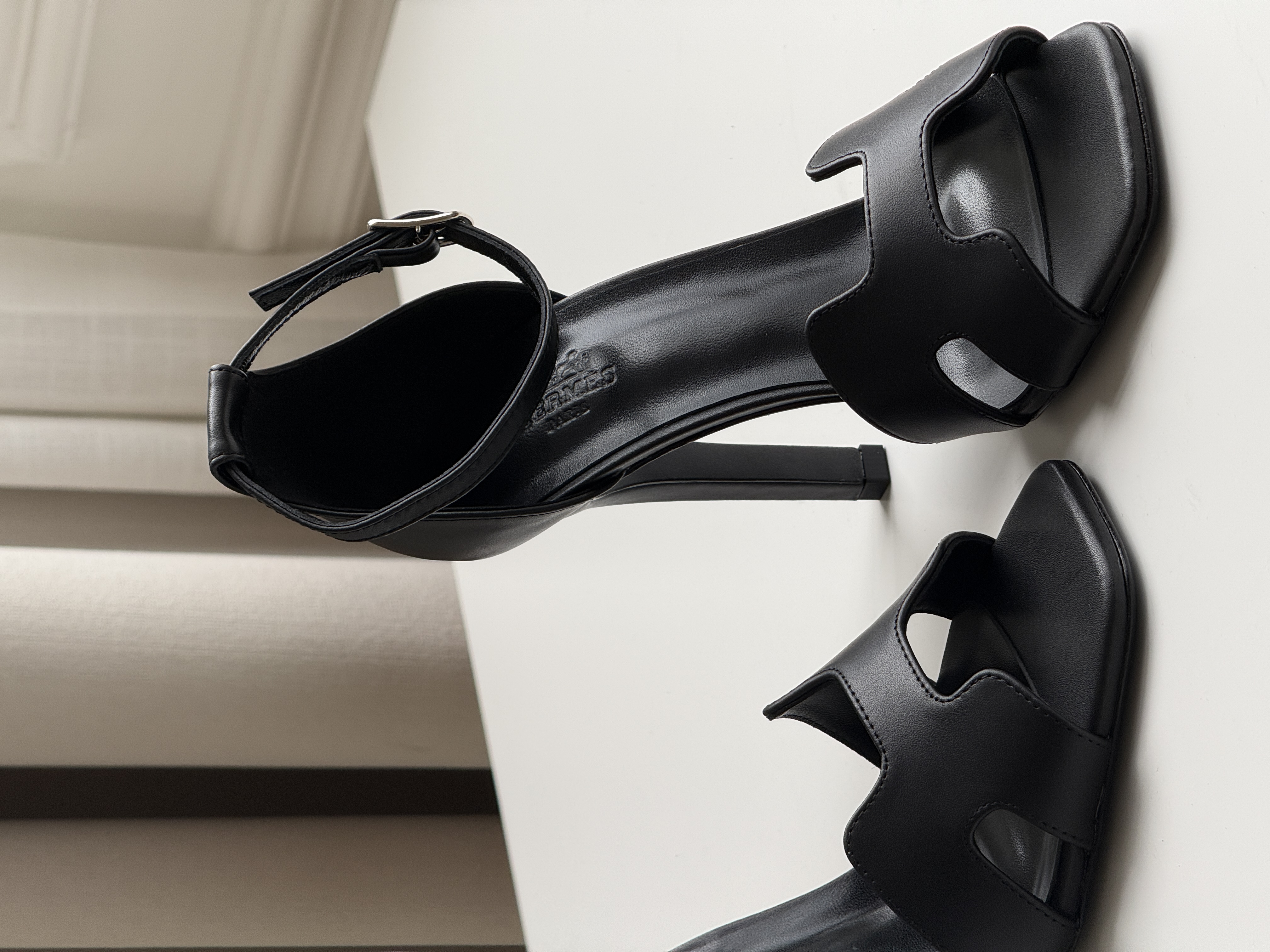 Hermès Joy 70 H-shaped Heeled Sandals