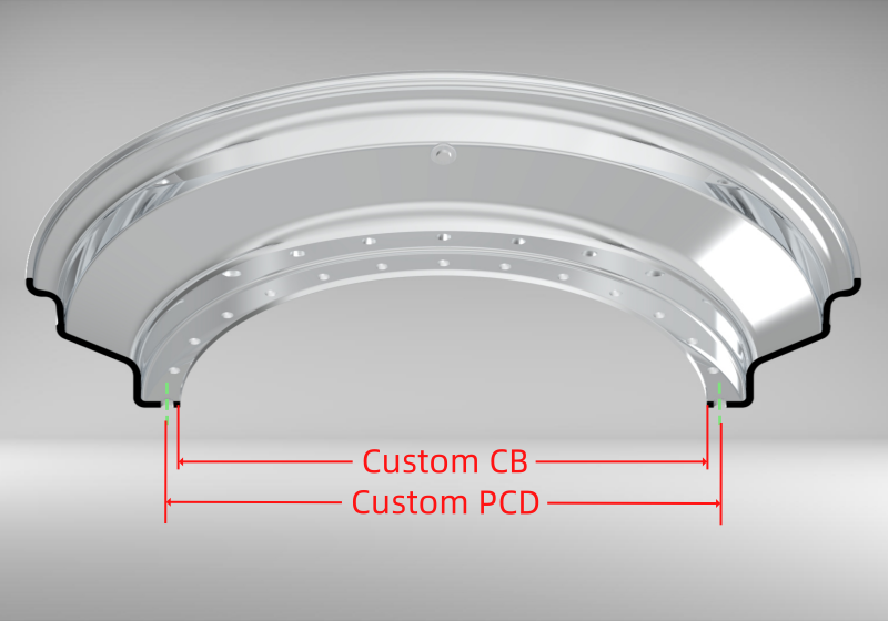 Custom 17-19 Inch Triple Step Outer lip Straight Flange