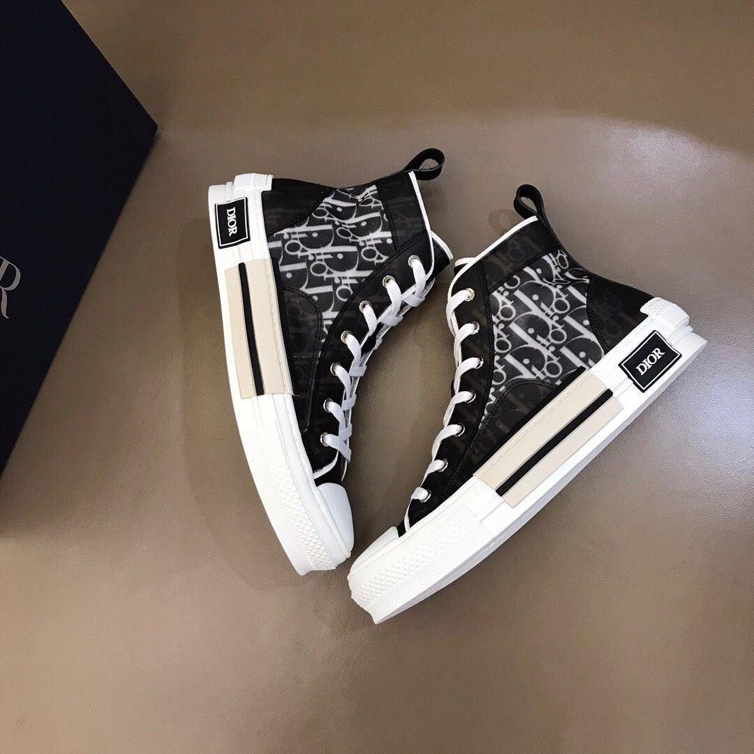 Dior B23 KAWS Black and White Canvas Shoes