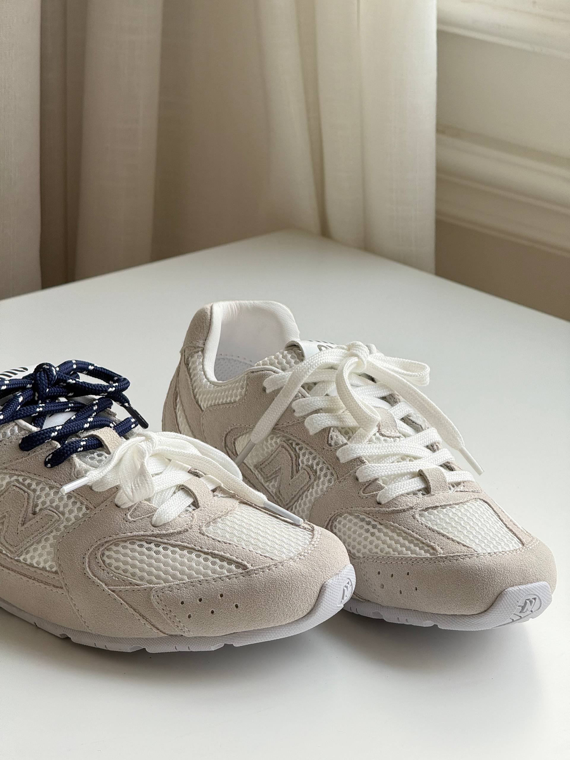 New Balance 530 retro running shoes in beige with mesh splicing