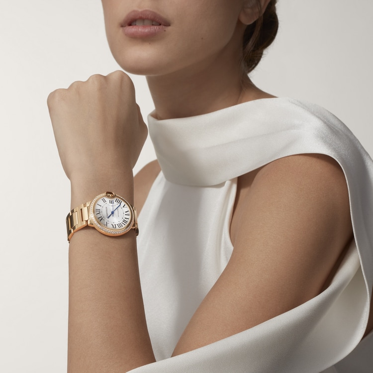 Ballon Bleu de Cartier watch, 36 mm, mechanical movement with automatic winding. Yellow gold【1:1 Replica】