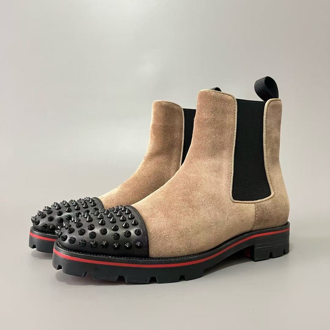 Christian Louboutin Suede Boots with Rivets