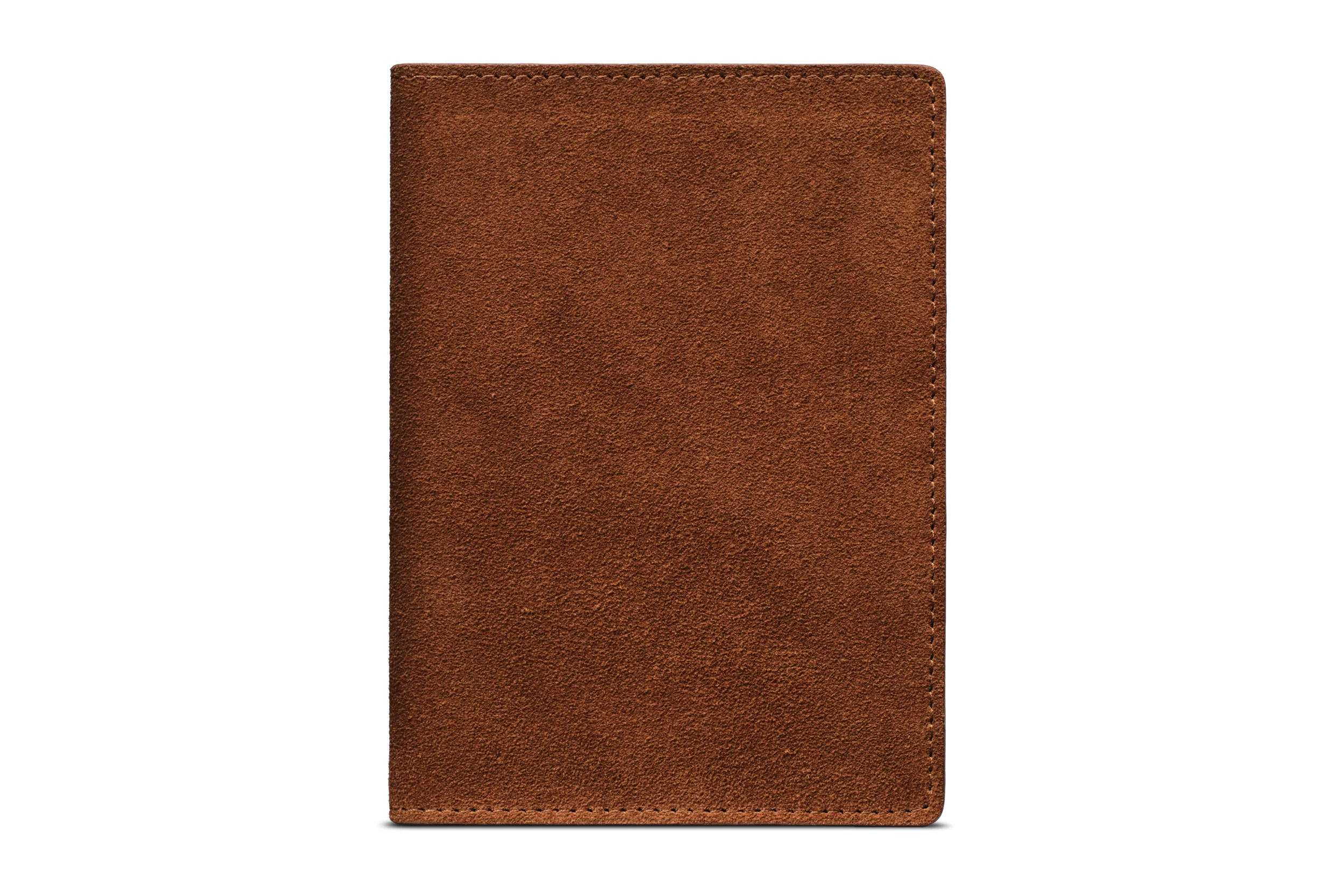 Suede Passport Wallet - Tobacco Brown