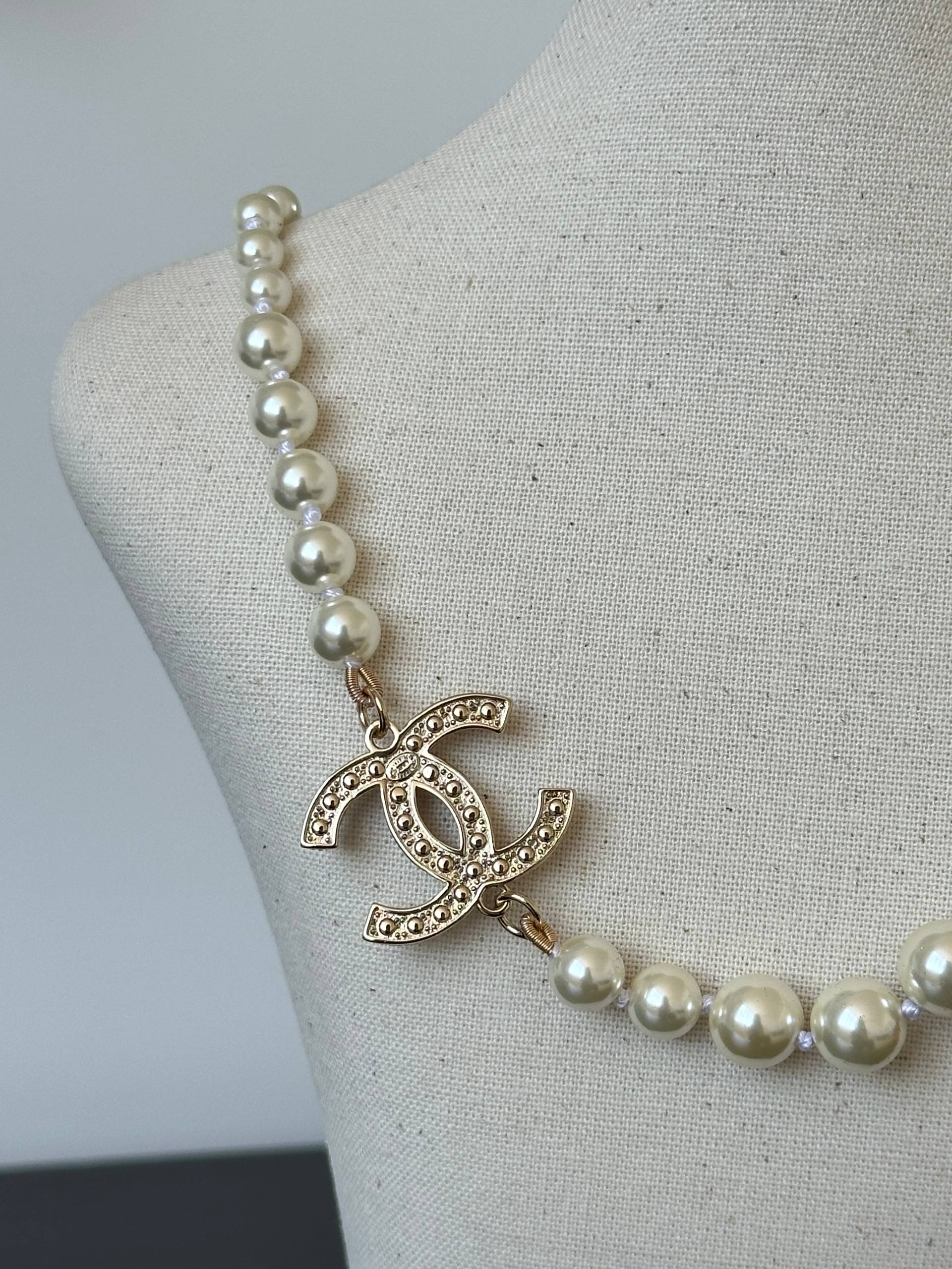 Chanel Graduated Pearl CC Crystal Necklace