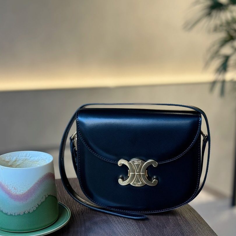 CLASSIQUE TRIOMPHE BAG IN TRIOMPHECANVAS AND CALFSKIN