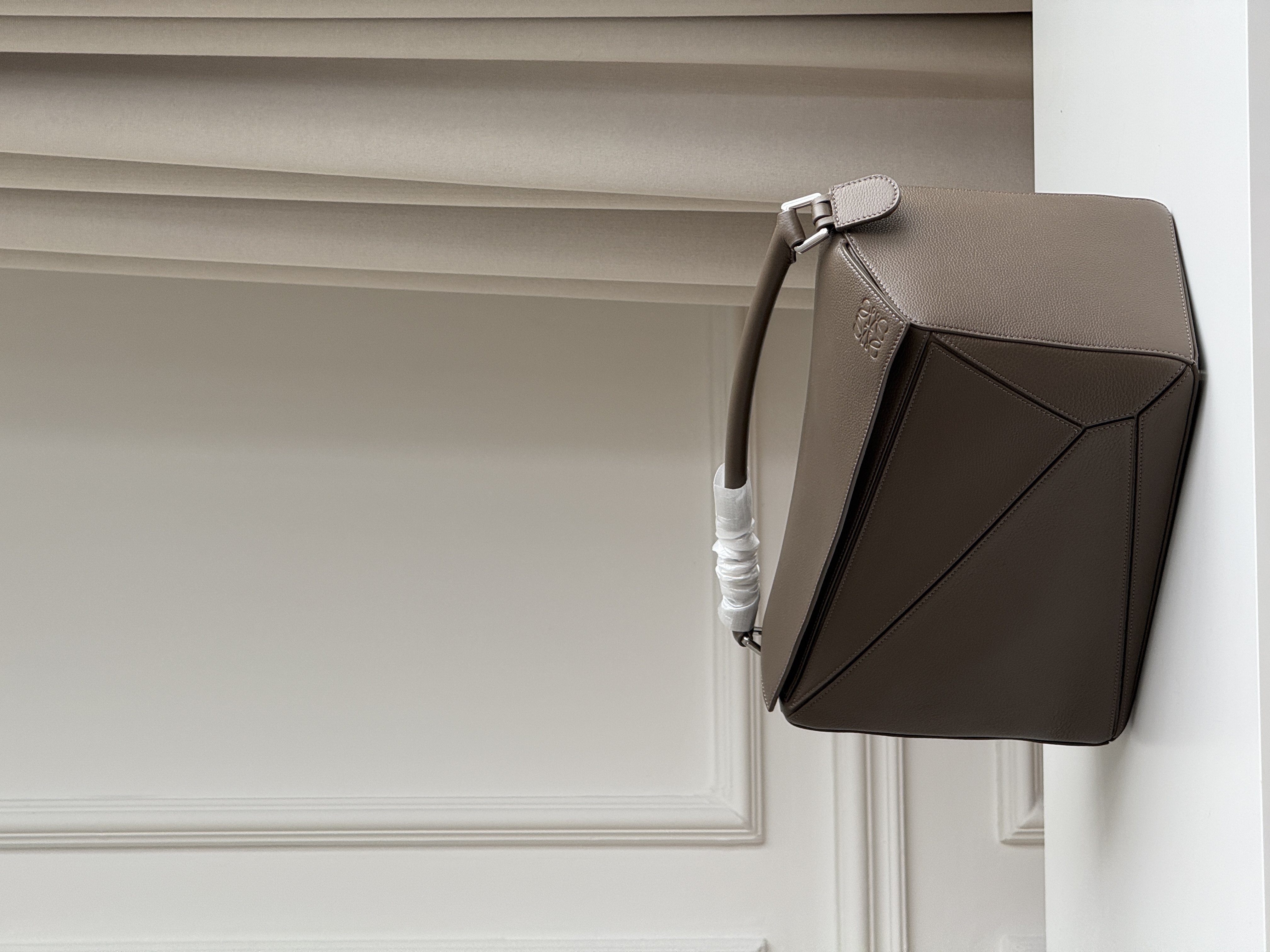 Taupe Grey Perfection   LOEWE Puzzle Geometric Bag