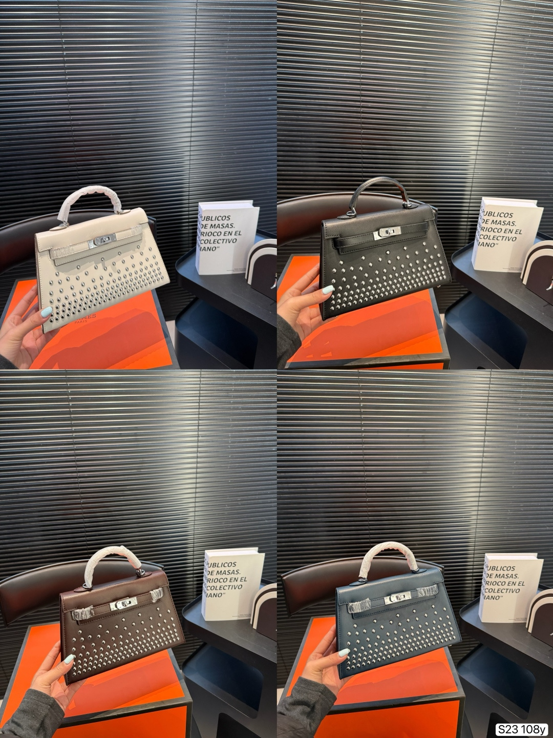 Hermès Mini Kelly 2nd Generation Black and Silver Handbag