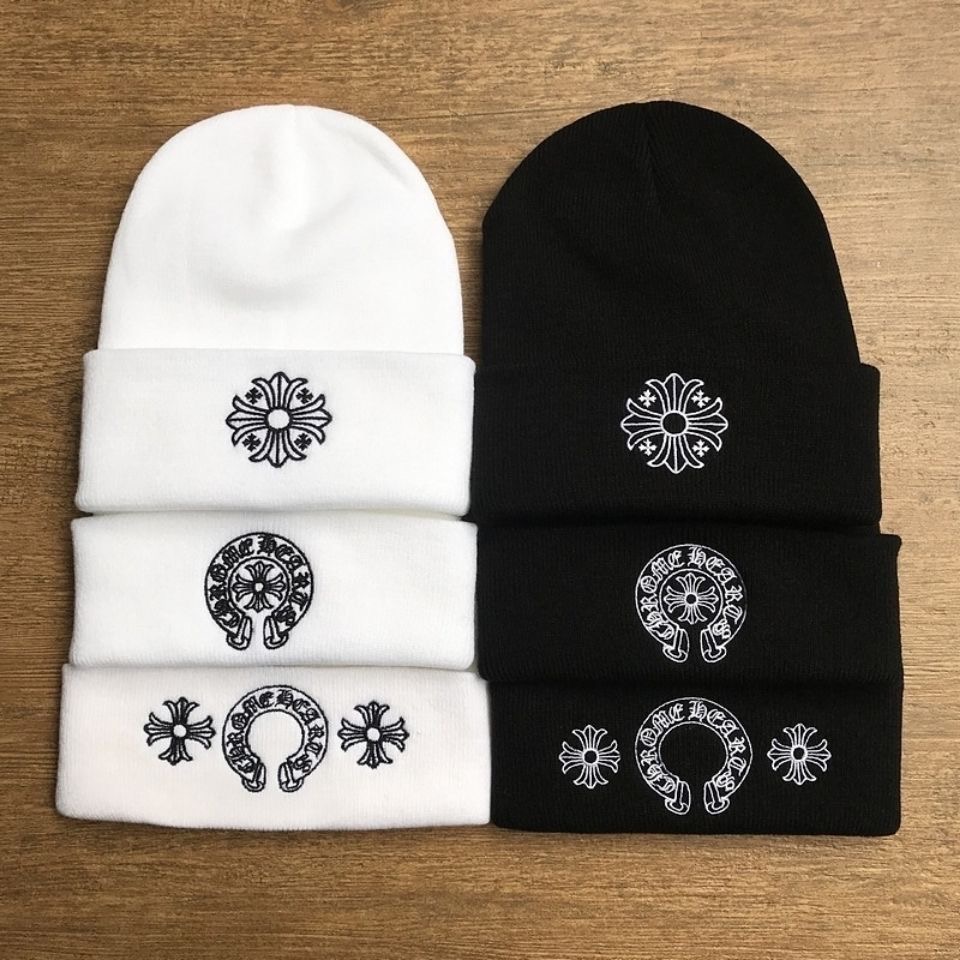 black or white wooden beanie