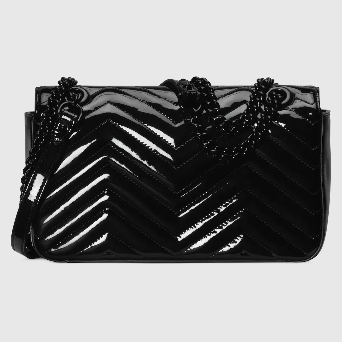Gucci GG Marmont patent small shoulder bag in patent