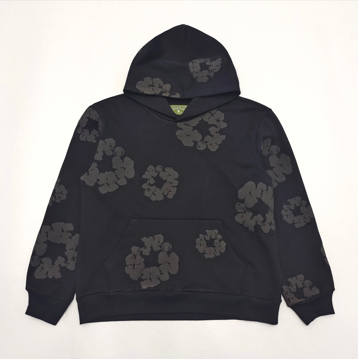 1:1 Best Quality Puff Dark Logo Hoodie Black