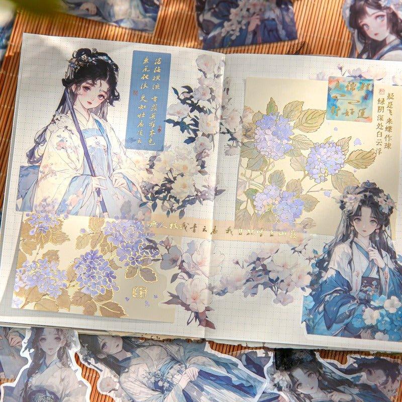 1090 National Style Sticker Pack Flower Thinking About Rong Series