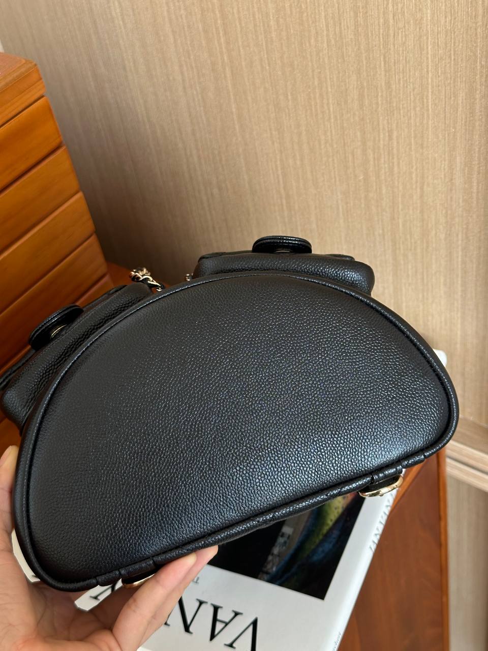 Chanel Black Caviar Leather Multi-pocket Mini Backpack