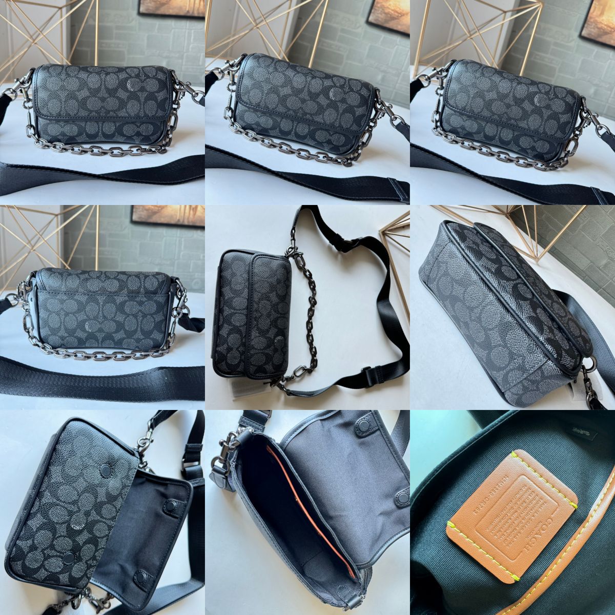Men Handbag CR753 CR754 CAM29 CAM30 CR725 CR712 CAK24 CAK27  Charter 18 24 Flap Crossbody Chain Bag