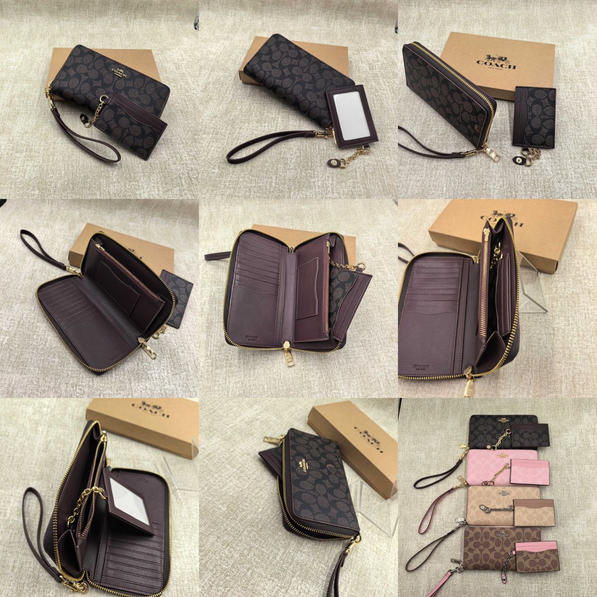 Women Handbag CBZ98 CBZ99 Long Zip Around Wallet With Detachable Card Case