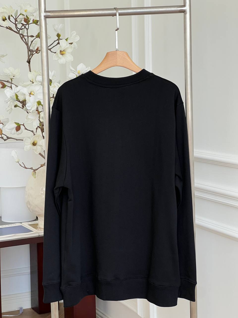 Prada Black Triangle Logo Crew Neck Sweatshirt