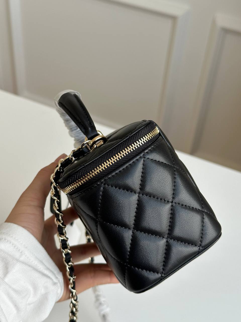 CHANEL Classic Quilted Vanity Case / Small Handle Bag