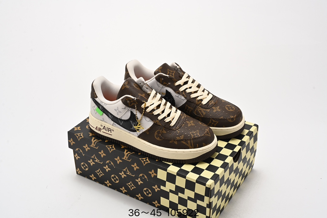 2024 LV Trainer X Nike Air Force 1 Low Brown X Beige Color