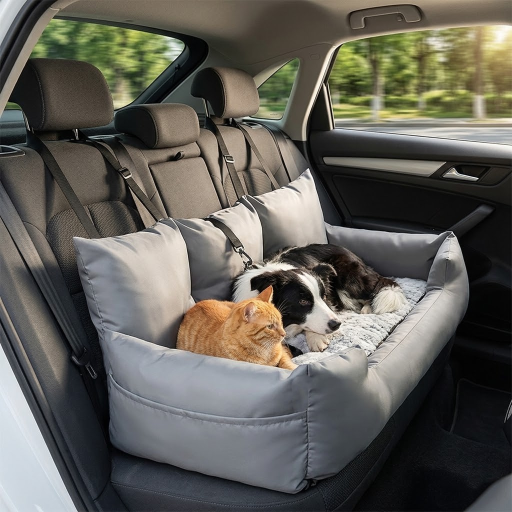 Extra Large Car Seats Bed Waterproof Cushion Travel Seat for Medium Large Dogs - MAISONKAIRON