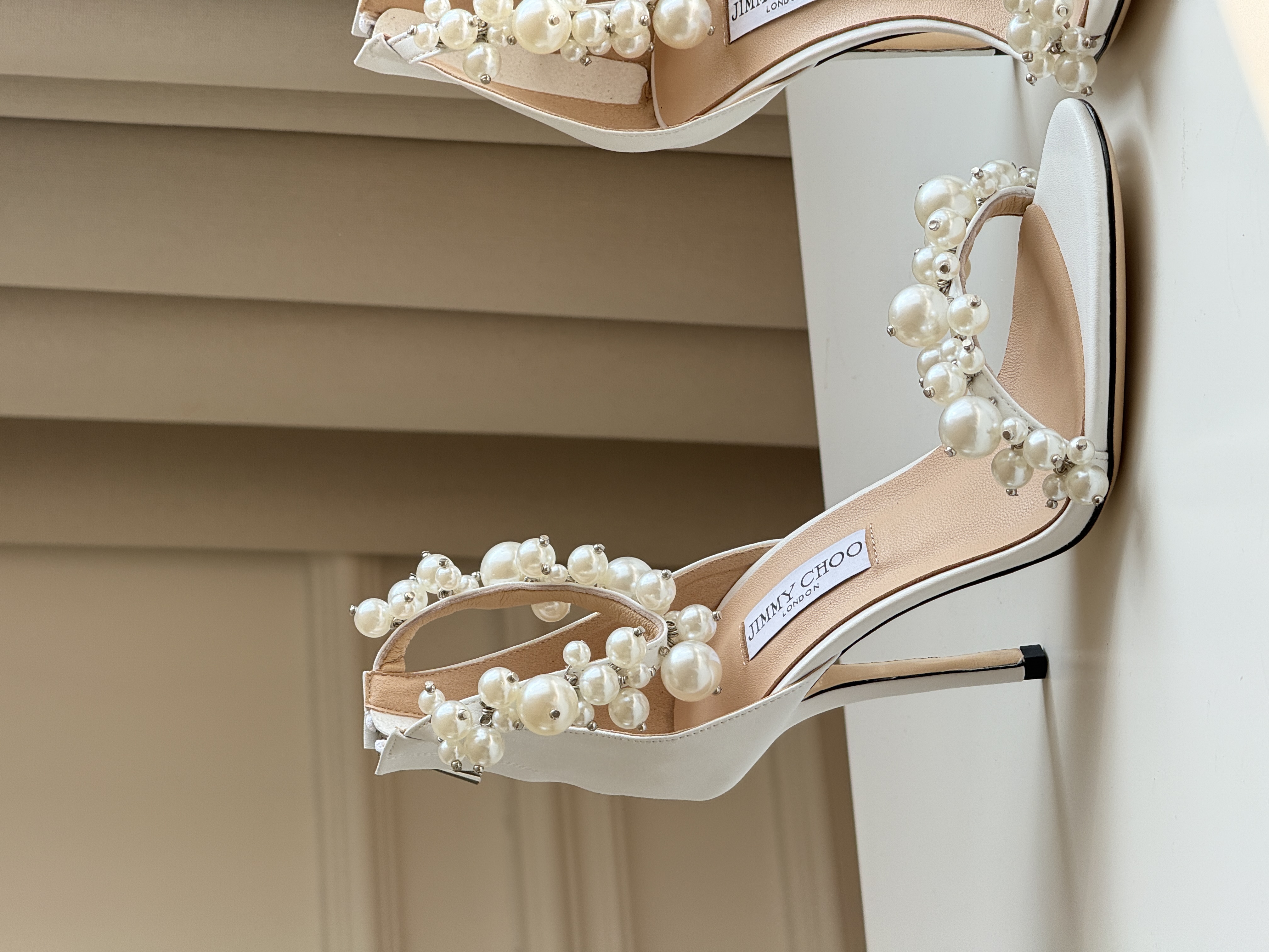 Jimmy Choo Aura Pearl Stiletto Sandals