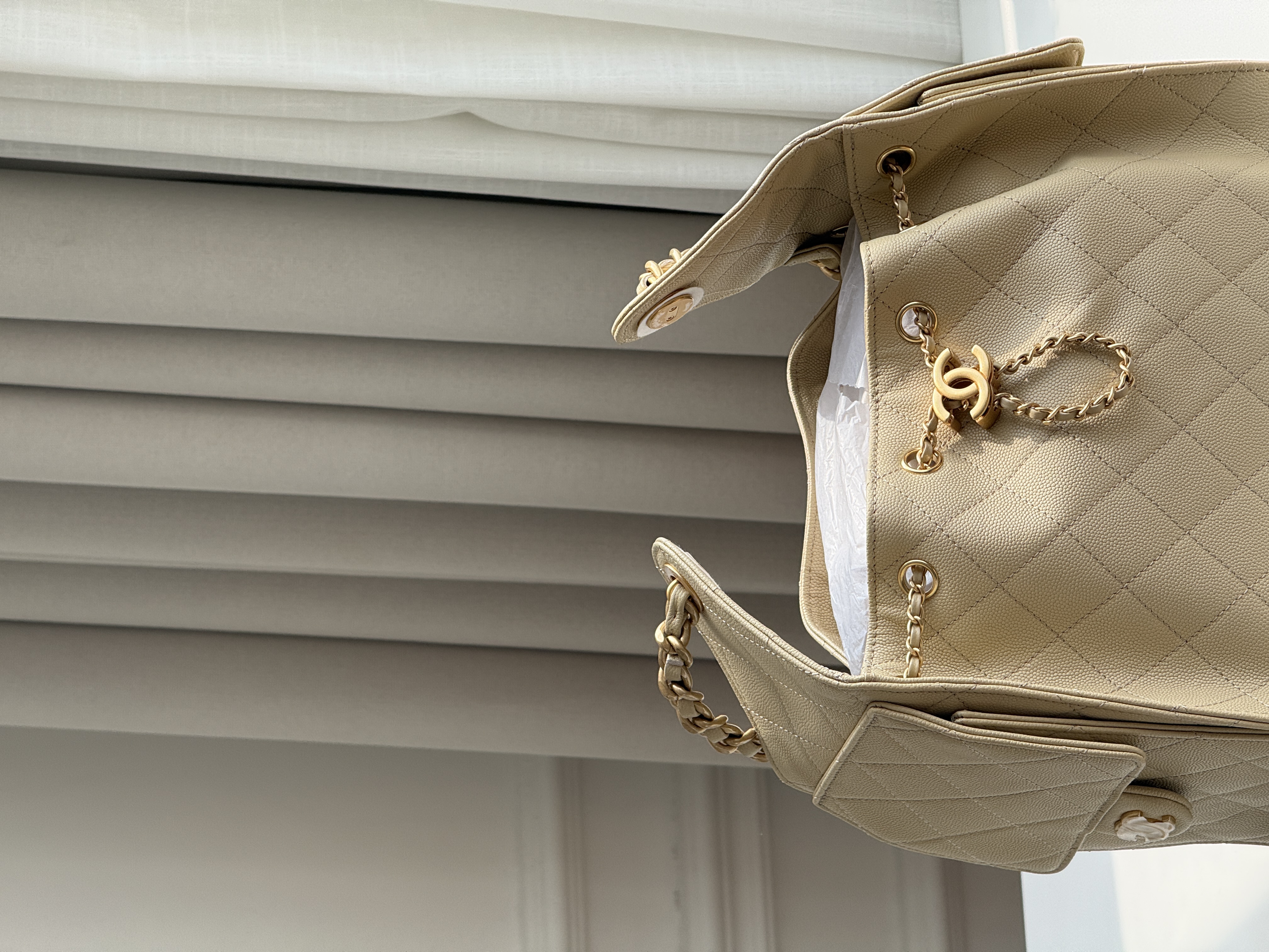 Chanel Drawstring Bucket Backpack in Caviar Leather
