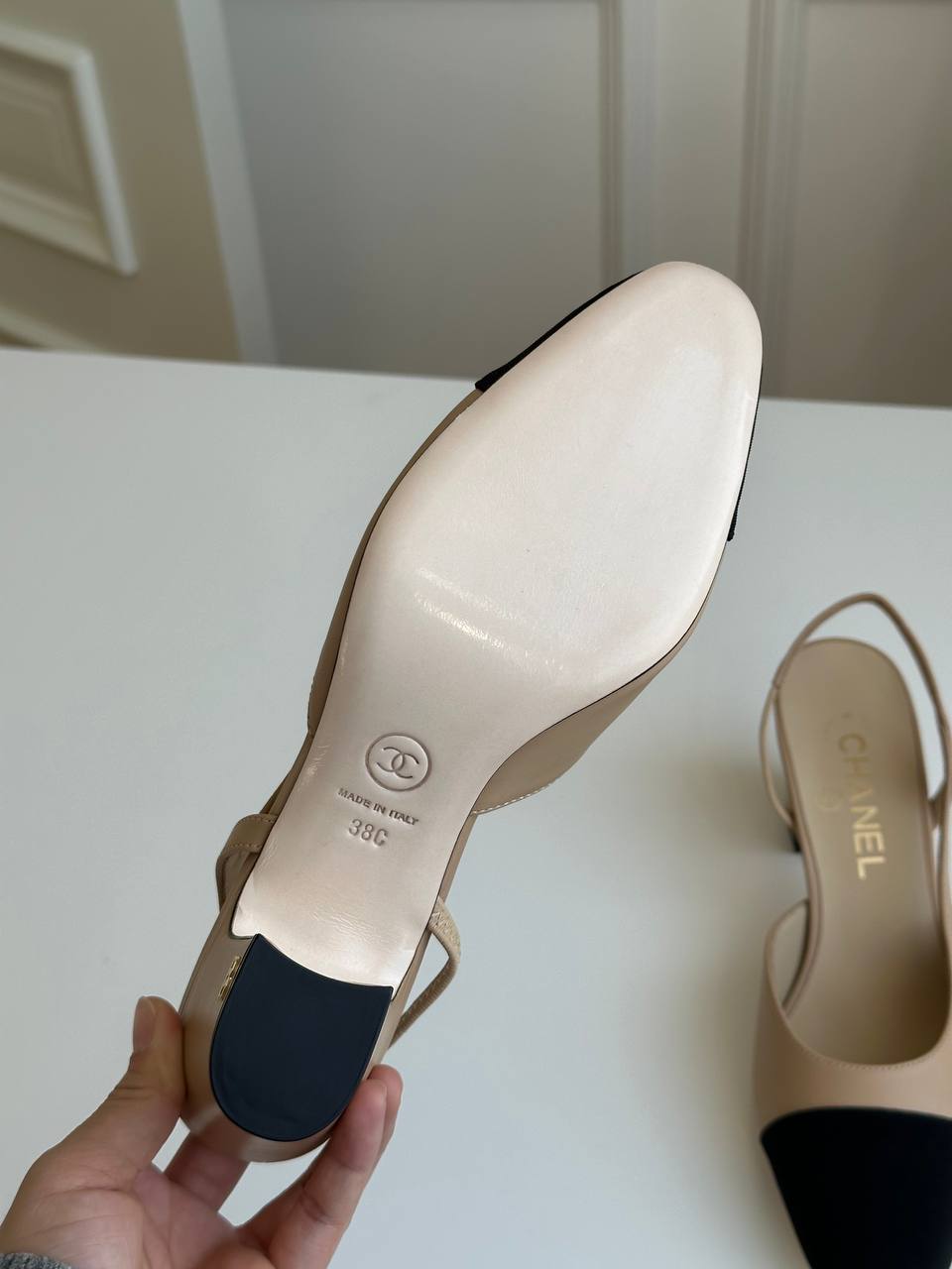 Chanel Classic Two-Tone Slingback Heels