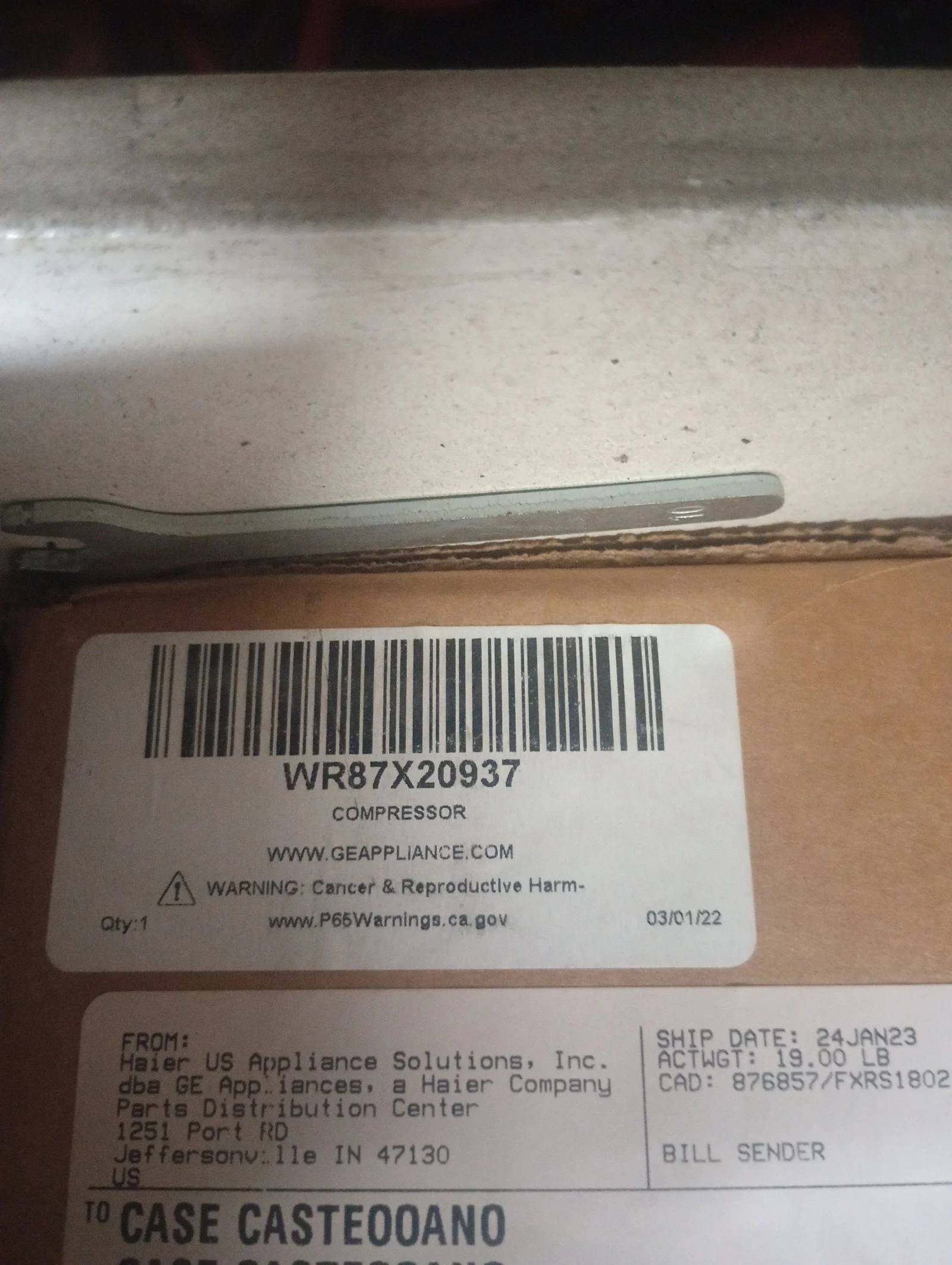 New Panasonic Compressor wr87x20937 brand new ITYW6