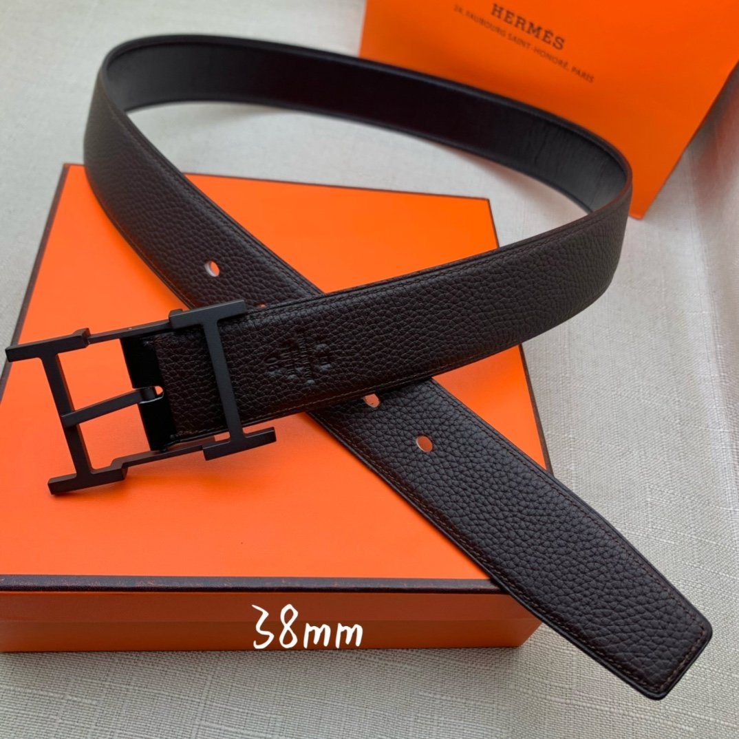 Hermes H Belt Buckle & Reversible Black For Women, Women Belt 380MM
