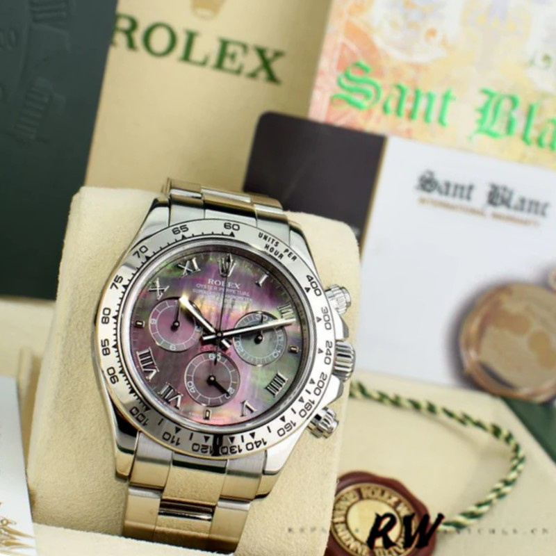 Rolex Cosmograph Daytona 116509 Black Mother of Pearl Dial 40MM Mens Replica Watch
