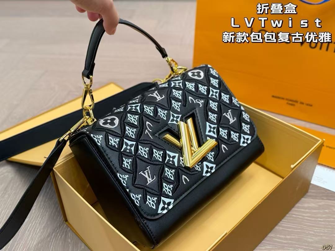 LV Calfskin Since 1854 Embroidered Twist MM