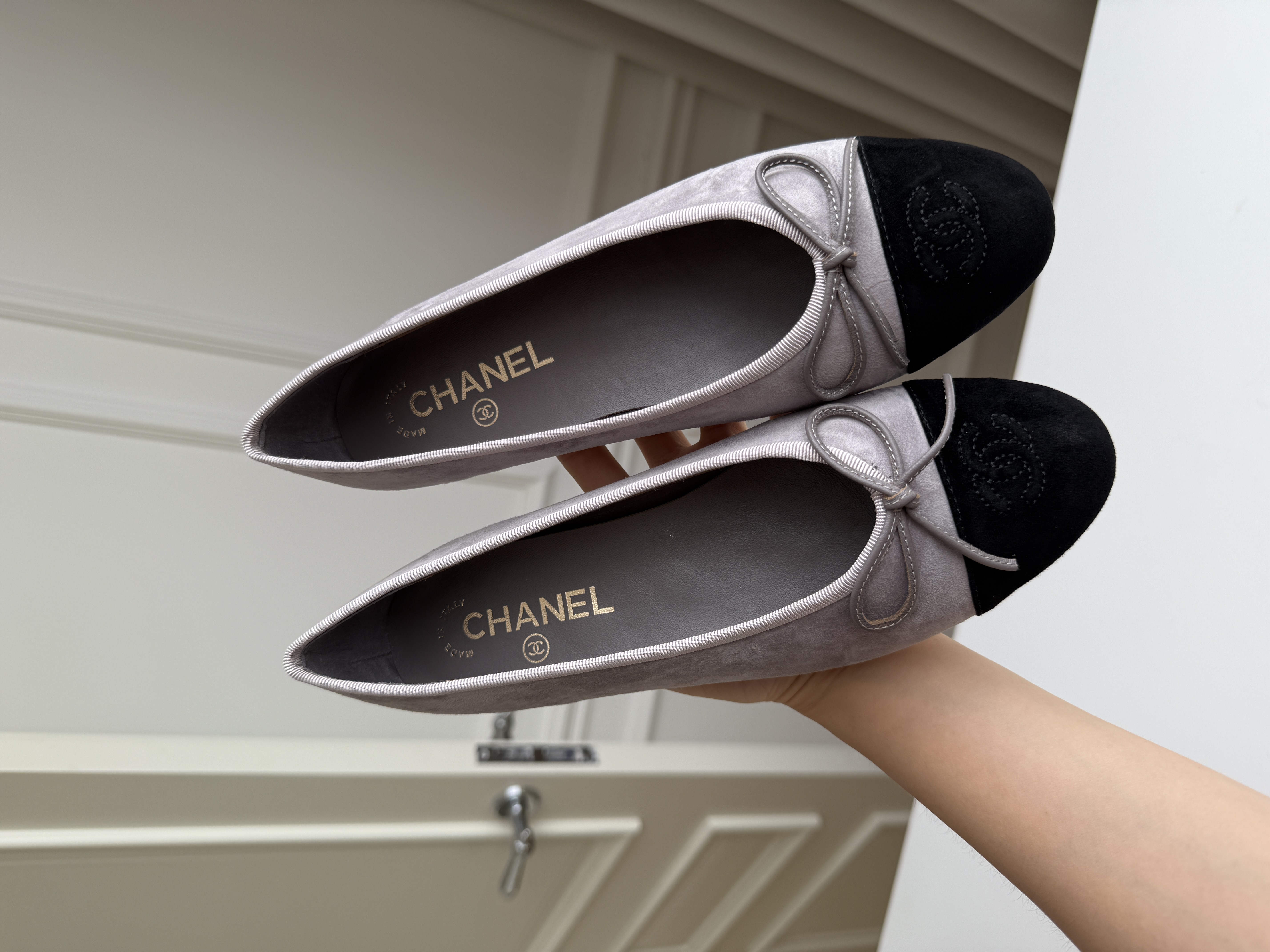 Chanel Two-Tone Suede Ballerinas