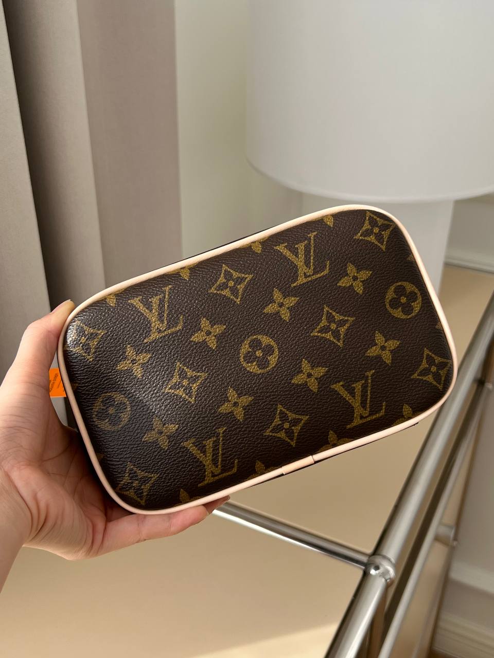 Louis Vuitton Classic Monogram Coated Canvas Leather Handheld Vanity Cosmetic Case