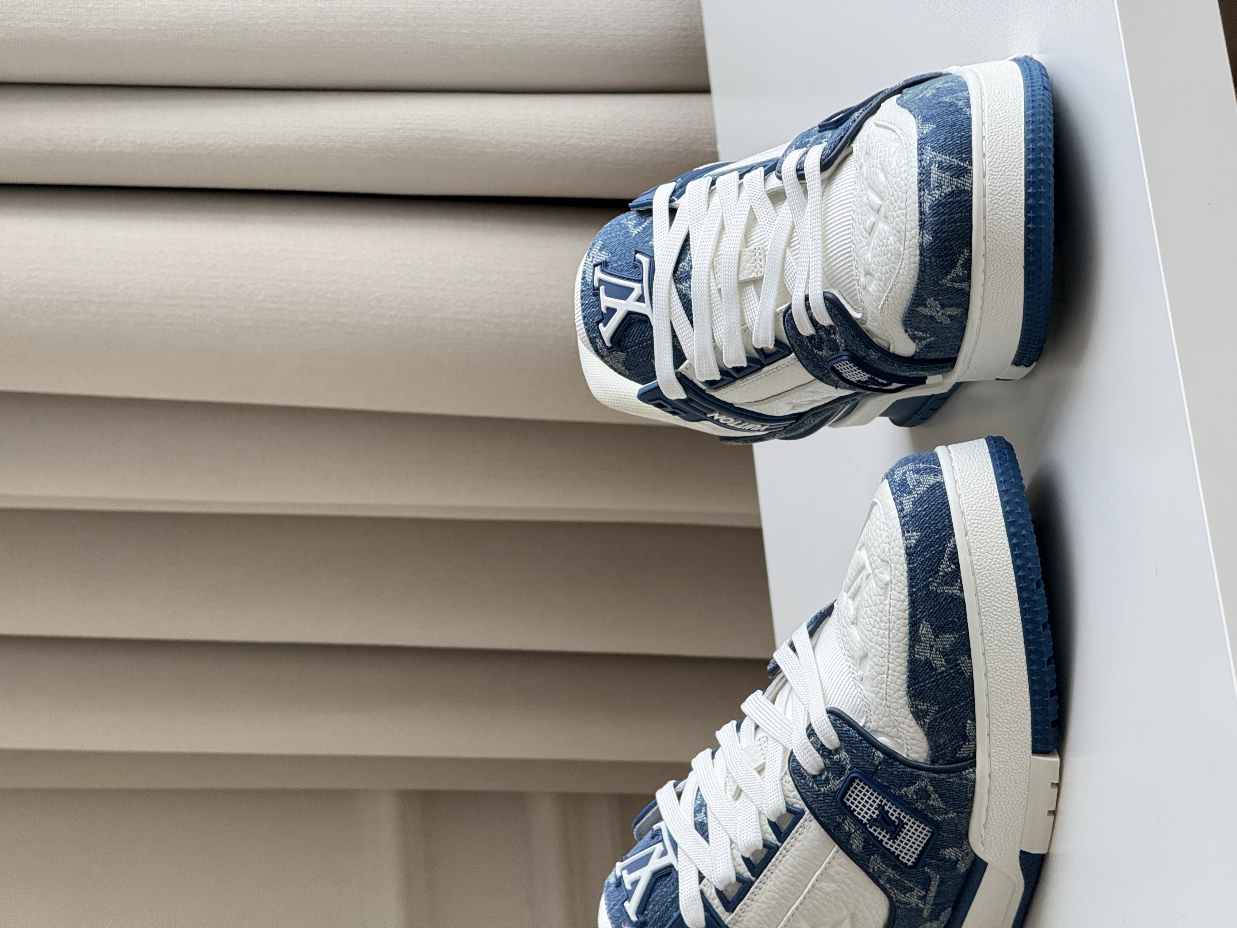 Louis Vuitton Trainer Denim Monogram Sneakers