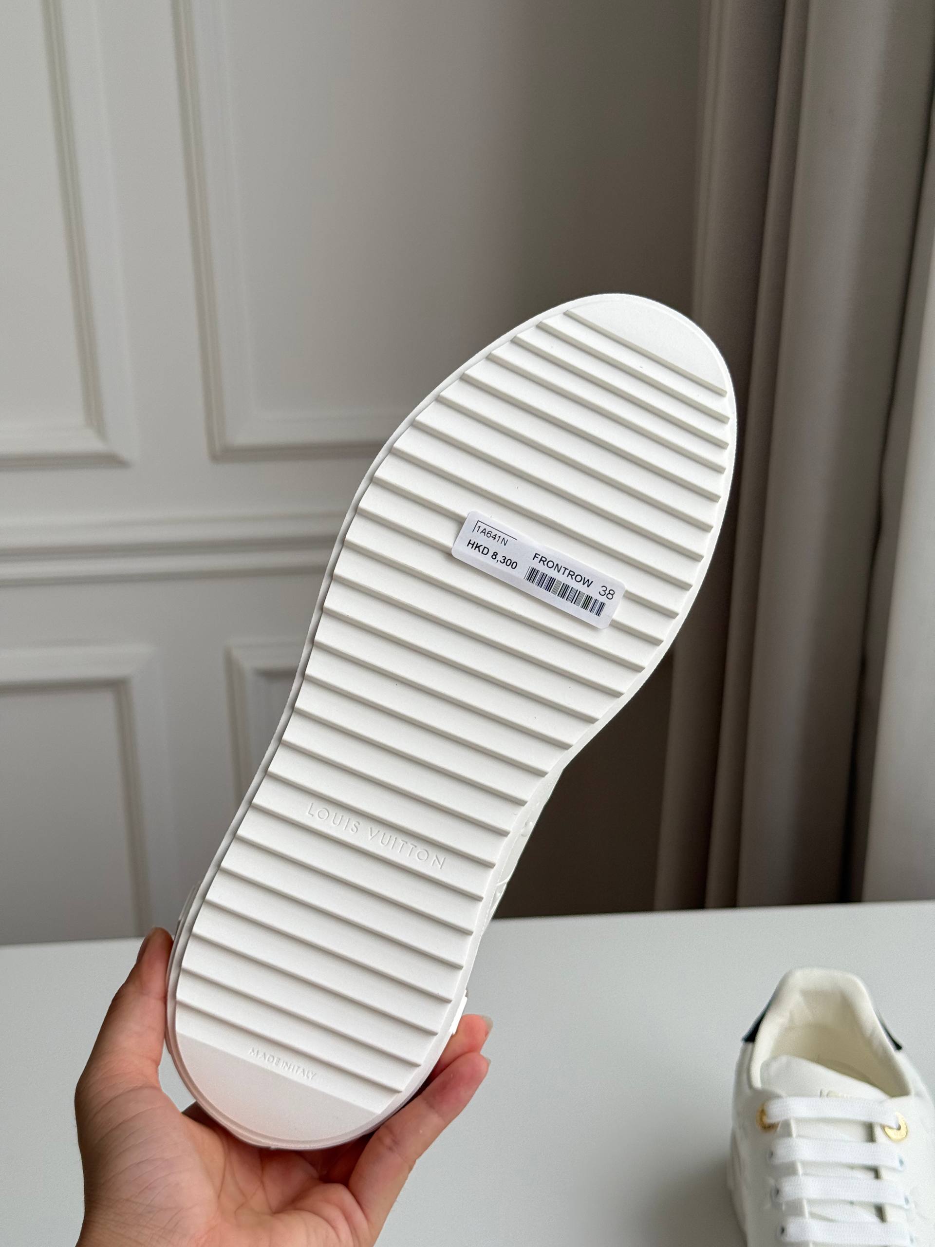LV White Sneakers / Time Out Monogram Embossed Sneakers
