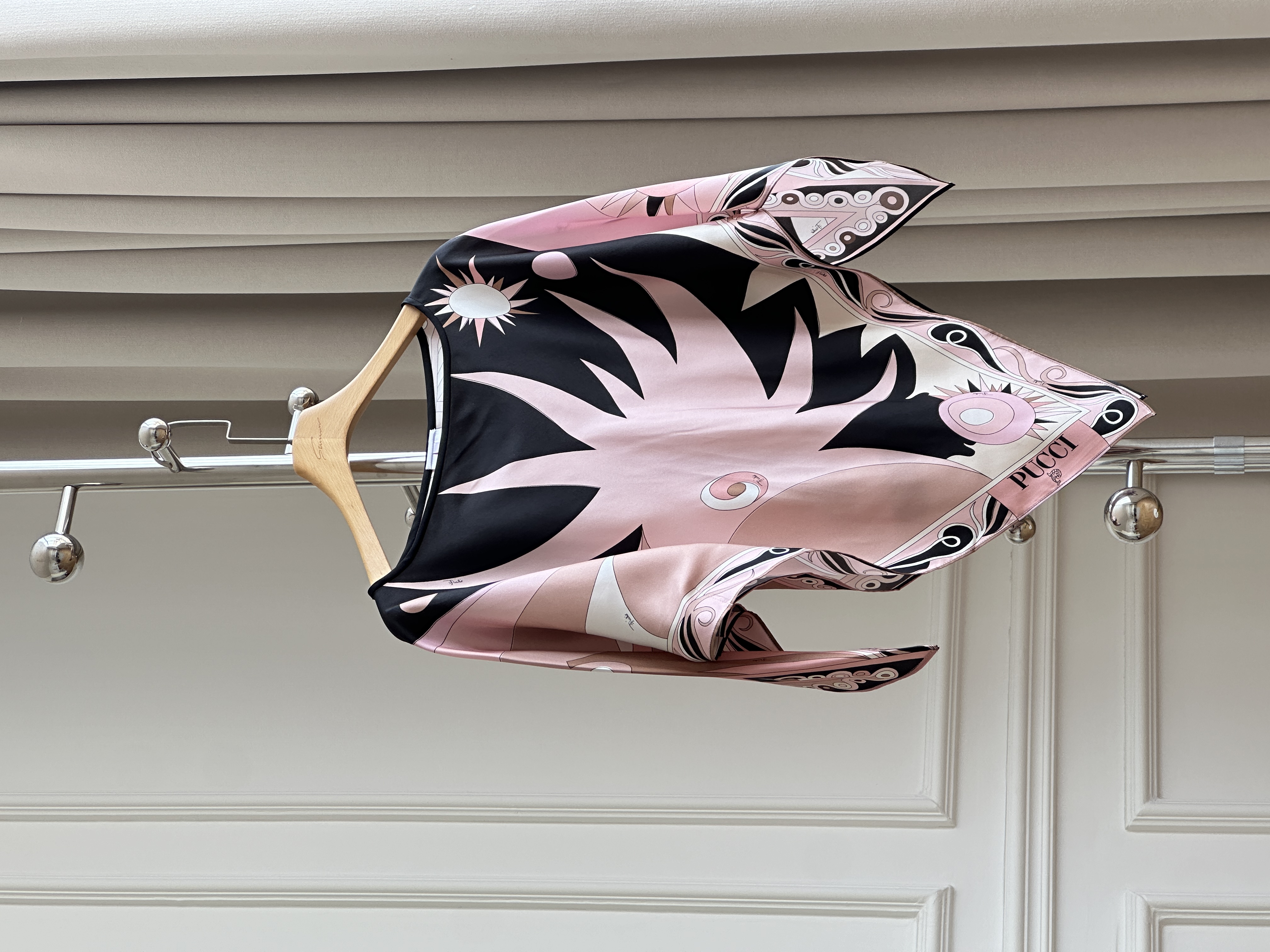 Emilio Pucci Iride Silk Print Cape Top