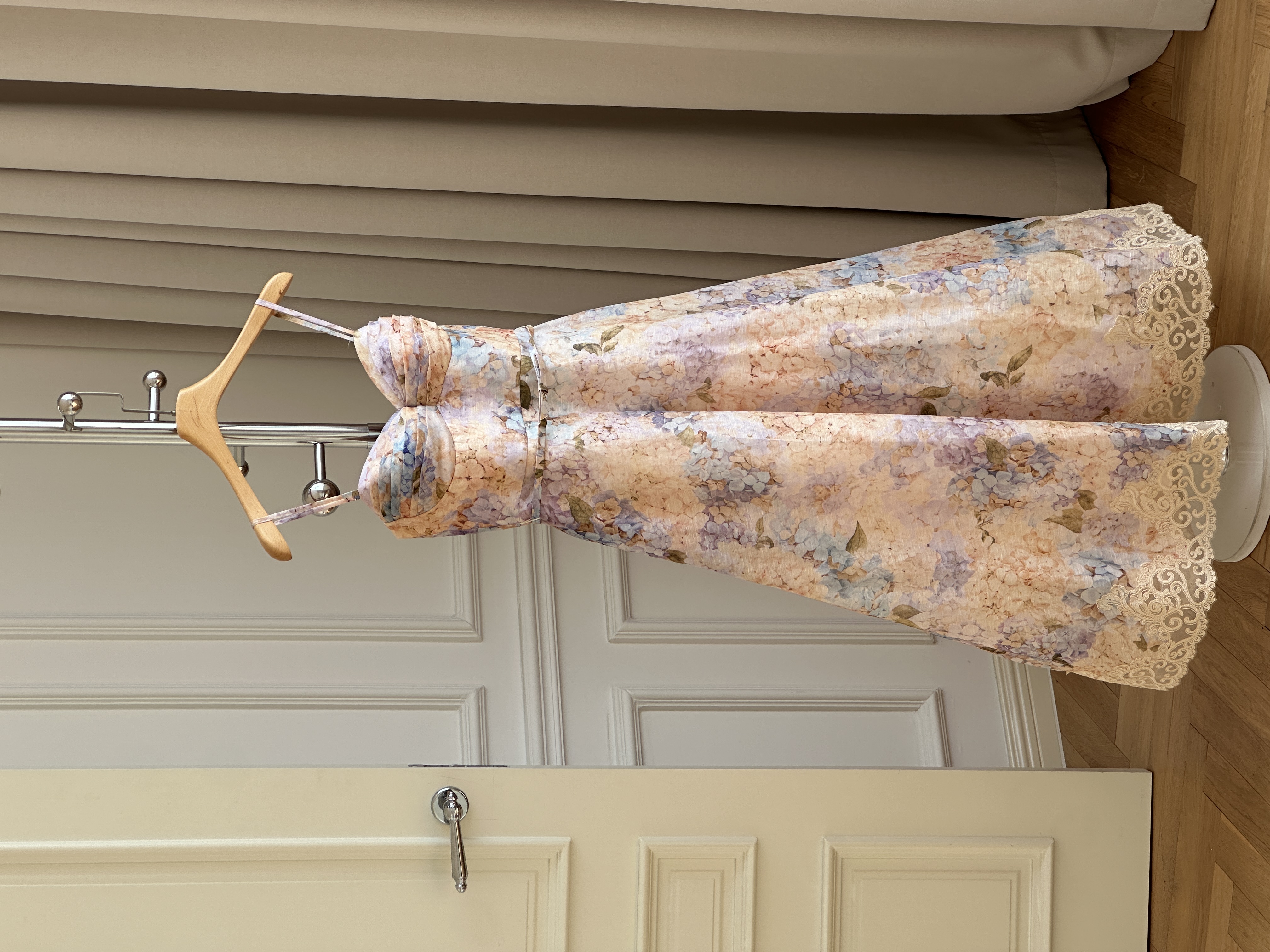 Watercolor Hydrangea Print Cami Maxi Dress