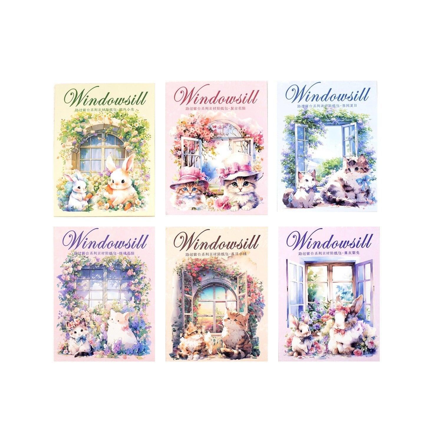 1103 PET Sticker Packs Passing By Window Sill Series