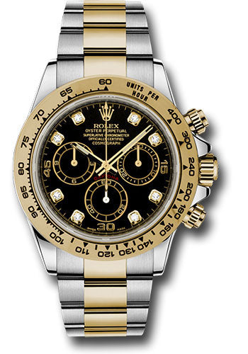 Rolex Yellow Rolesor Cosmograph Daytona 40 Watch - Black Diamond Dial - 116503 bkd【1:1 Replica】